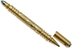 Rick Hinderer Investigator Pen Flames Brass/Messing, Bead Blasted, Tactical Pen -Best Outdoor Equipment HRK INVP FL BBB 02 rick hinderer knives