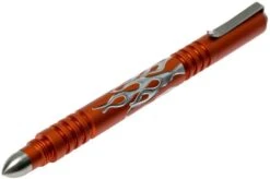 Rick Hinderer Investigator Pen Flames Aluminium Matte Orange, Tactical Pen -Best Outdoor Equipment HRK INVP FL MO 03 rick hinderer knives