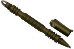 Rick Hinderer Spiral Investigator Pen, Aluminum, Stonewash Matte OD Green, Tactical Pen -Best Outdoor Equipment HRK INVP S AL MG 03 hinderer