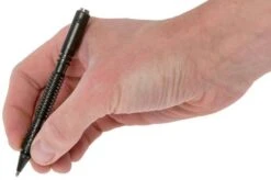 Rick Hinderer Spiral Investigator Pen Stainless Steel, Stonewash Black DLC, Tactical Pen -Best Outdoor Equipment HRK INVP SPR SSBL 04 rick hinderer knives