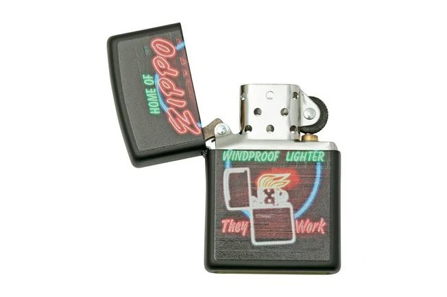Zippo Black Matte Neon Zippo 48455-000002, Lighter 4 Zippo Black Matte Neon Zippo 48455-000002, Lighter - Image 2